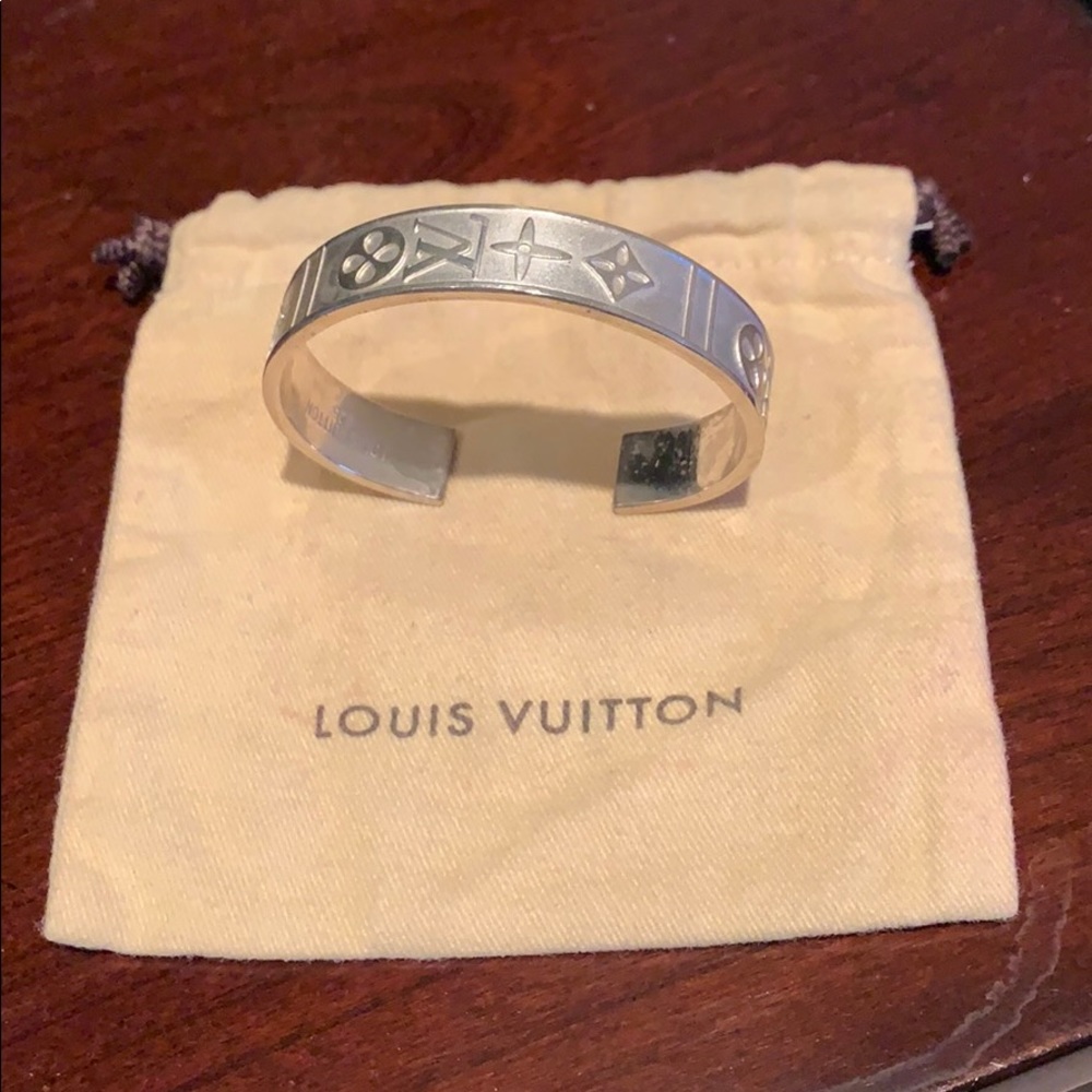 Rare vintage sterling silver Louis Vuitton cuff